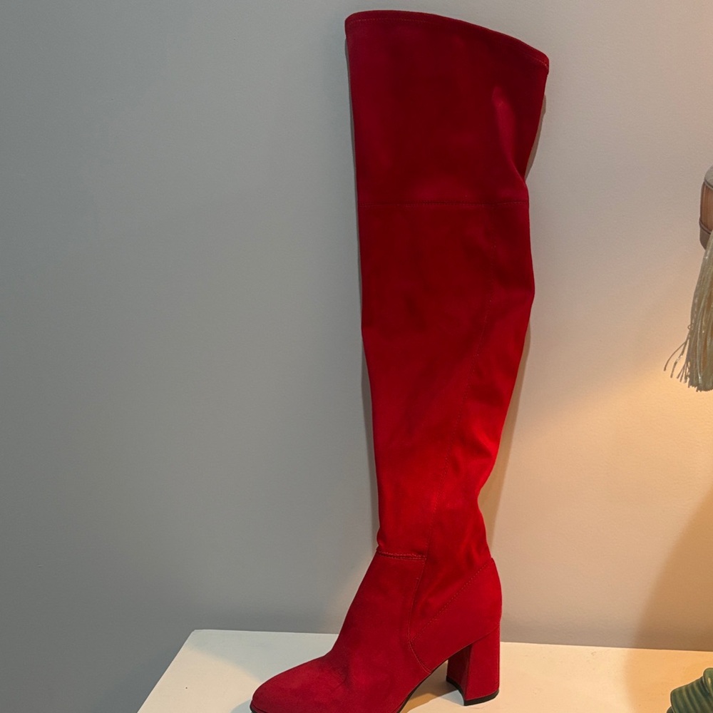 Marc Fisher Vibrant Red Over-the-Knee Boots